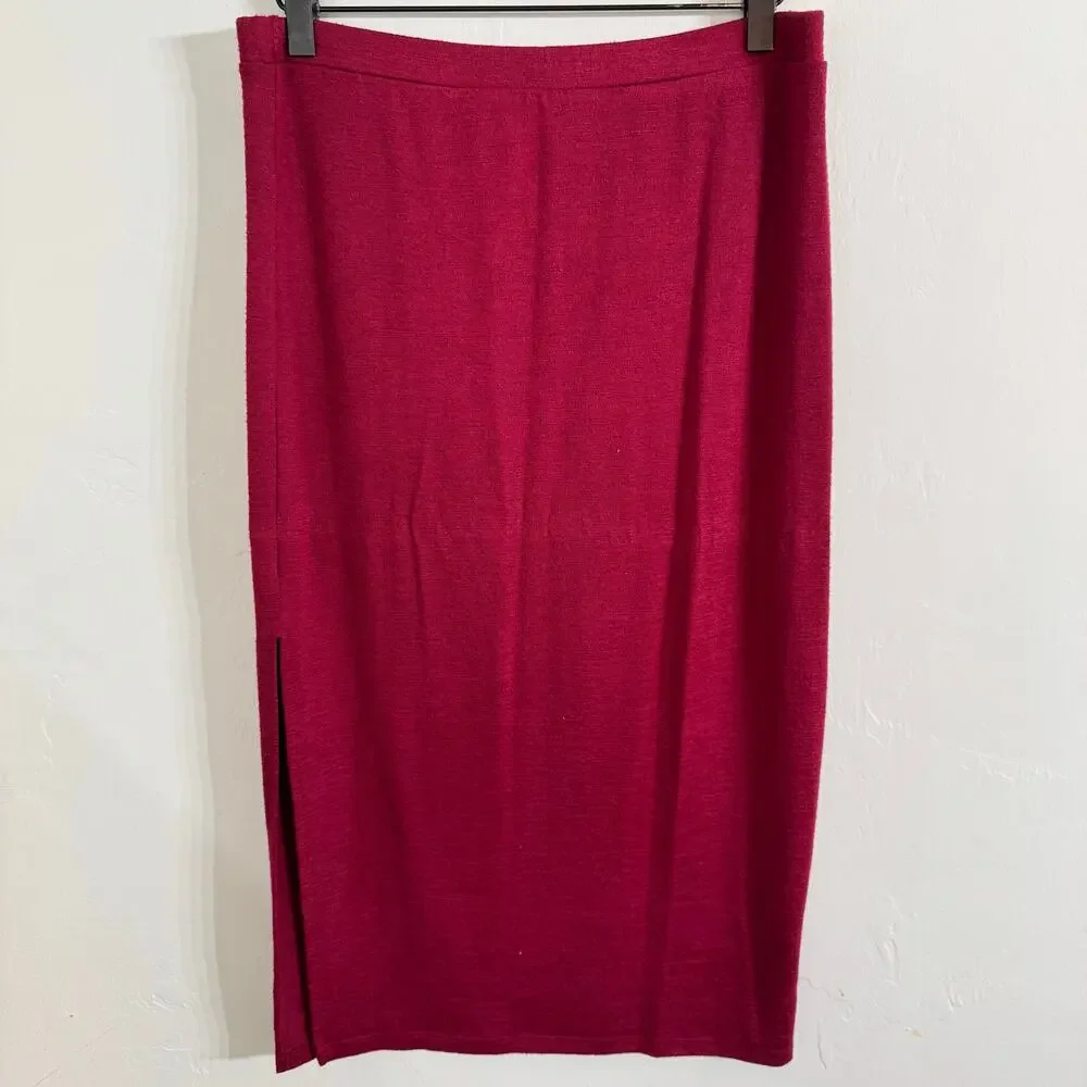 Leith Red Rumba Midi Skirt Size Medium